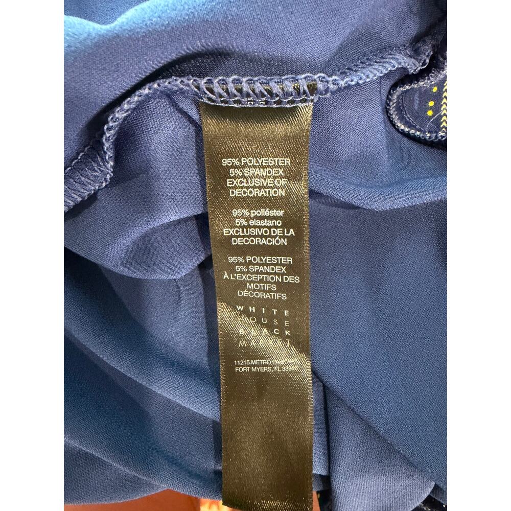 ✨ WHBM Blue Embroidered Halter Dress SP Petite Stretch Resort Chic 💙 - Picture 5 of 6